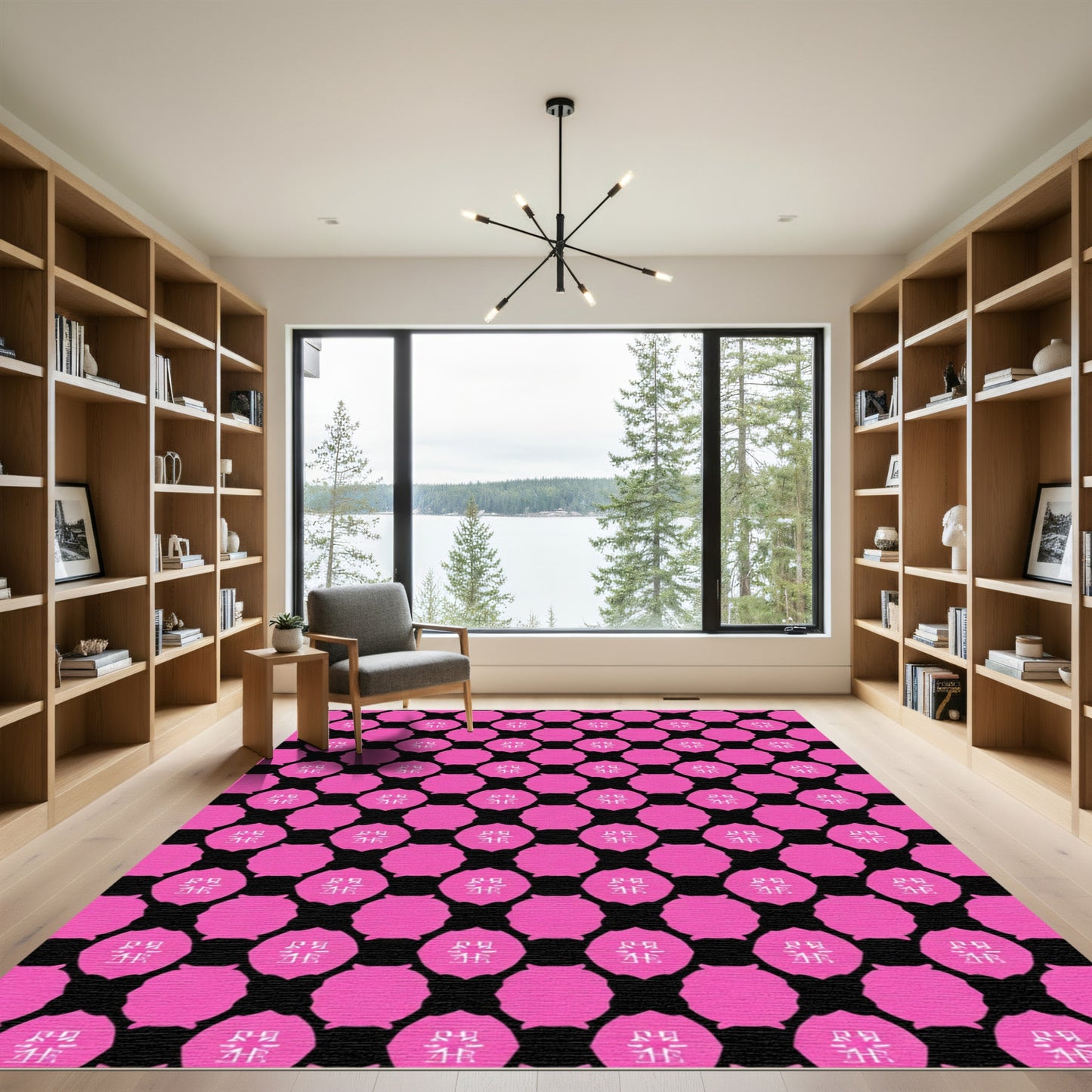 Fuchsia Geometric Quatrefoil Tile Rug