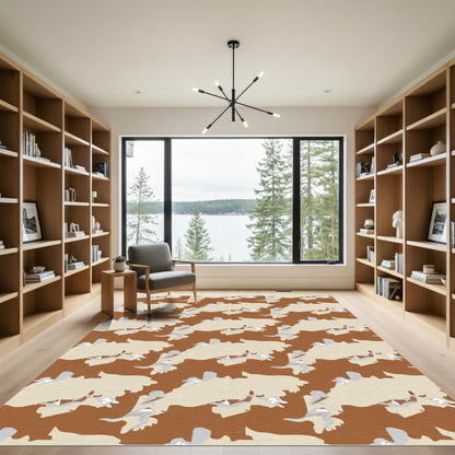 Earthy Camouflage Organic Forms Rug