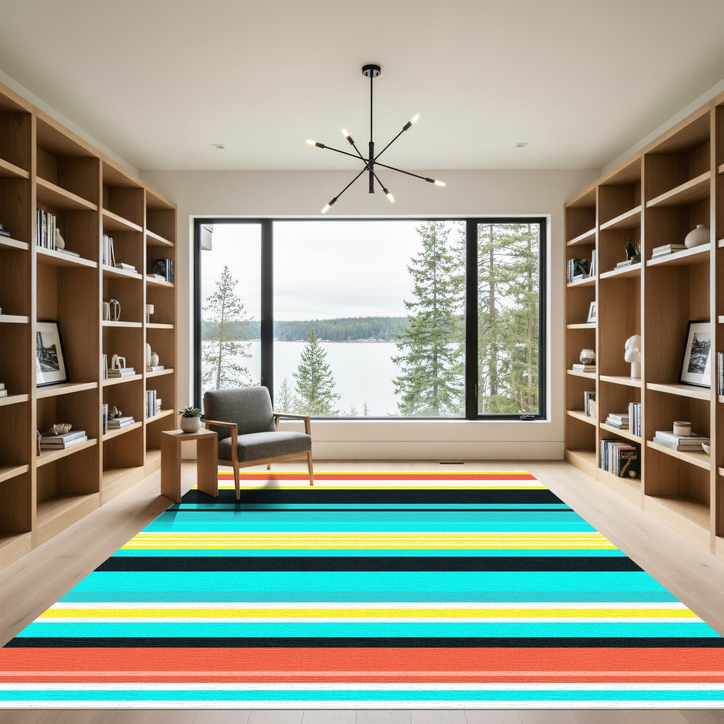 Vibrant Multicolored Striped Rug