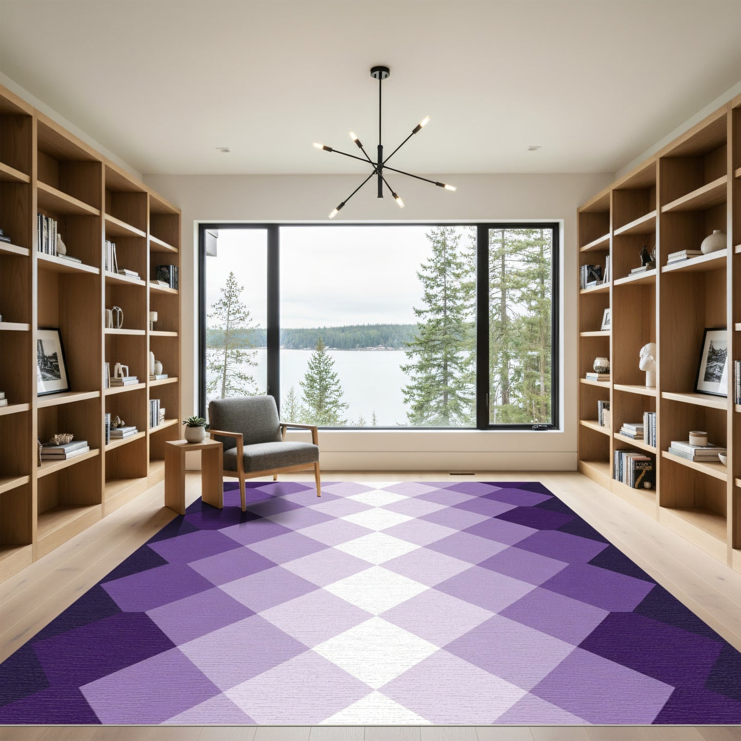 Amethyst Diamond Gradient Rectangles Rug