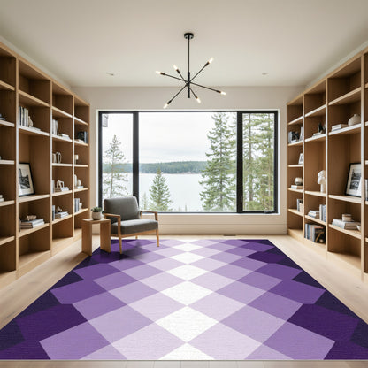 Amethyst Diamond Gradient Rectangles Rug