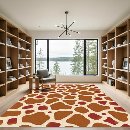 Brown Red Giraffe Spots Rug