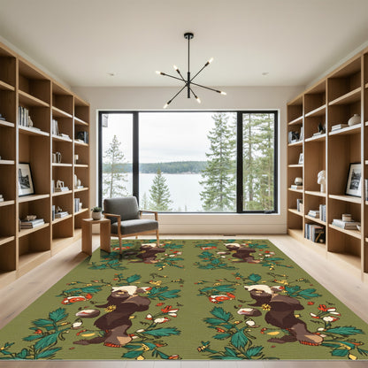 Whimsical Bear Floral Meadow Rug