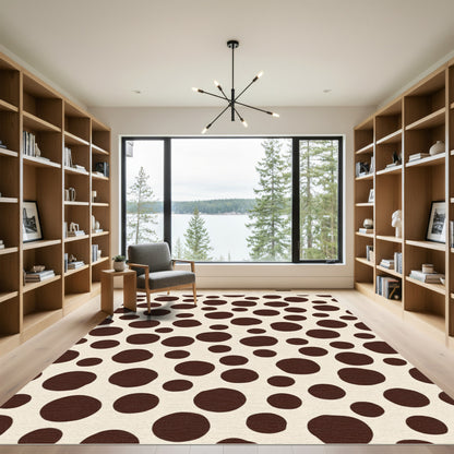 Brown Spotted Ivory Scatter Rug