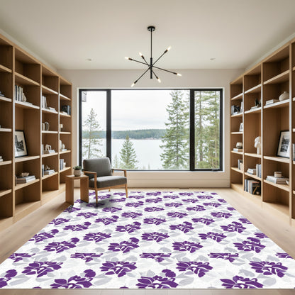 Purple Floral Garden Shadow Rug