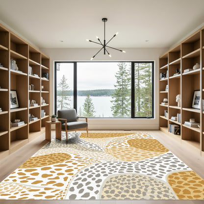 Golden Gray Speckled Organic Flow Rug