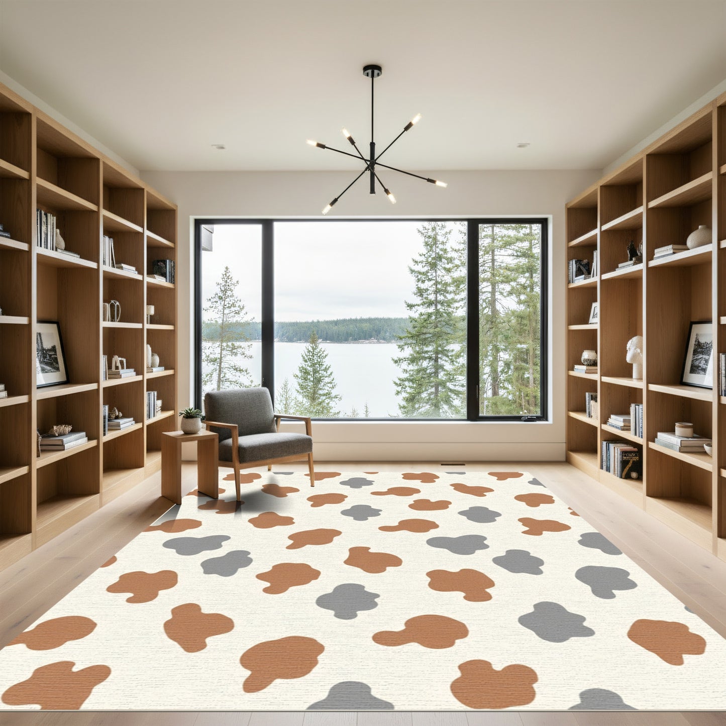 Brown Gray Amoeba Spot Rug