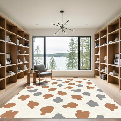 Brown Gray Amoeba Spot Rug