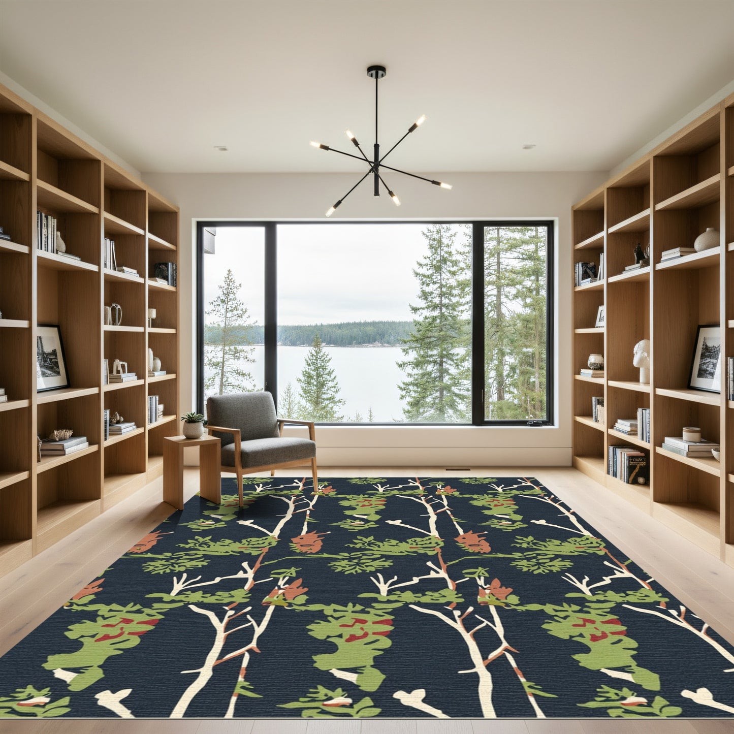 Forest Woodland Tree And Foliage Design Rug