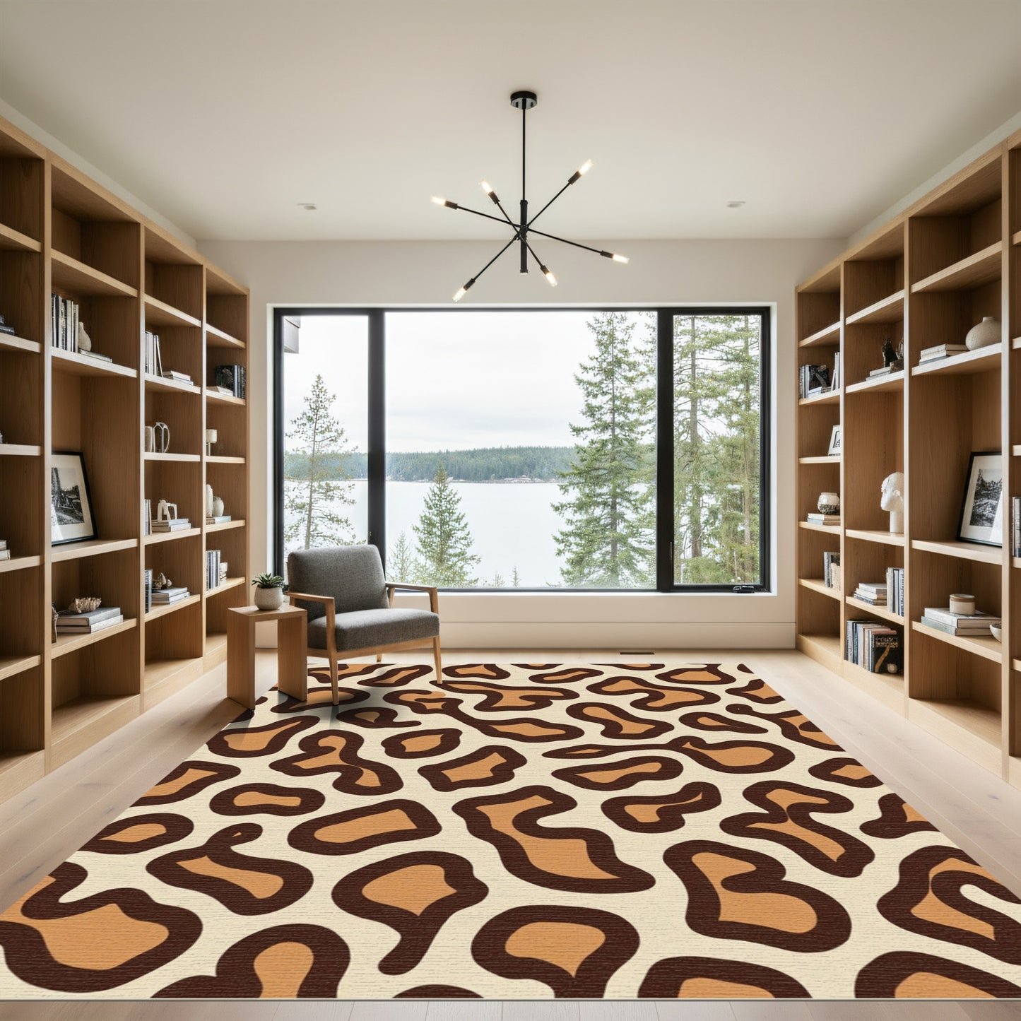 Brown Tan Animal Print Rug