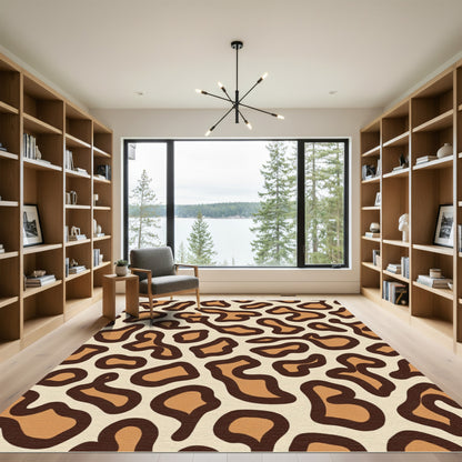 Brown Tan Animal Print Rug