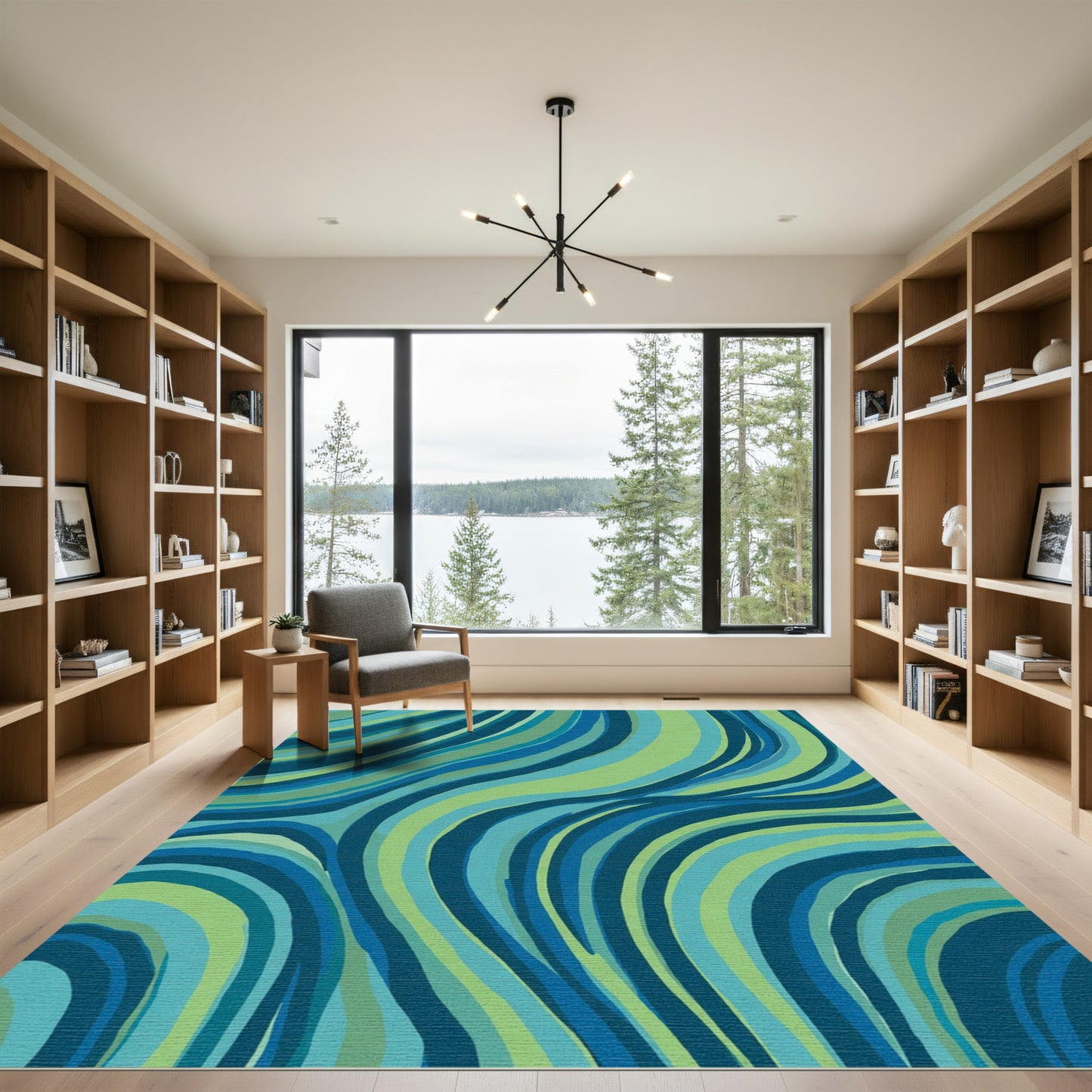 Oceanic Blue Green Swirl Rug