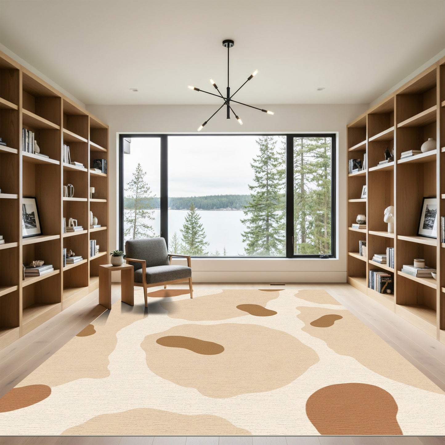 Earthy Tone Organic Abstract Shapes Rug