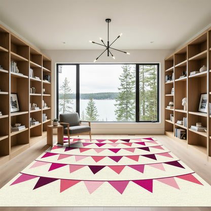 Pink Scalloped Bunting Festive Garland Rug