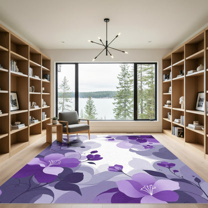 Violet Watercolor Floral Arrangement Rug