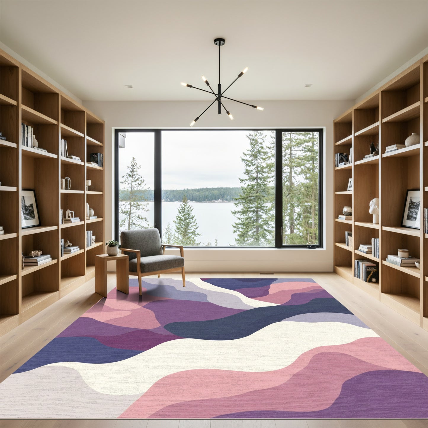Amethyst Blush Wavy Abstract Rug