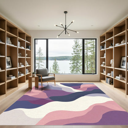 Amethyst Blush Wavy Abstract Rug