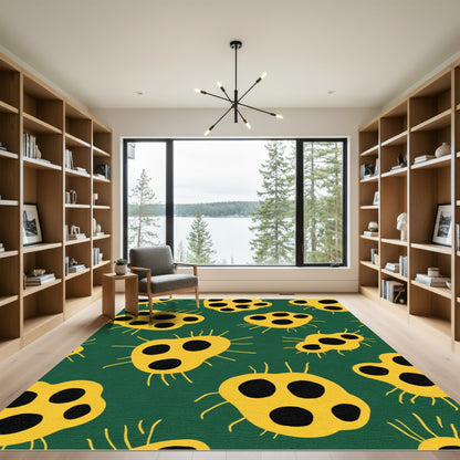 Yellow Amoeba Dot Garden Rug
