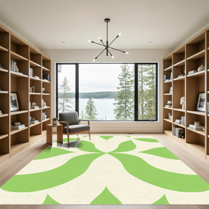 Lime Green Petal Swirl Rug