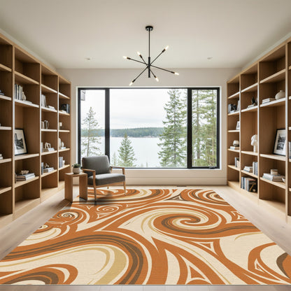 Earthy Swirls Tribal Triangles Rug