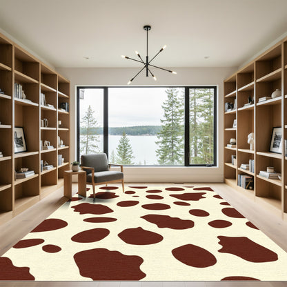 Brown Cream Dalmatian Spots Rug