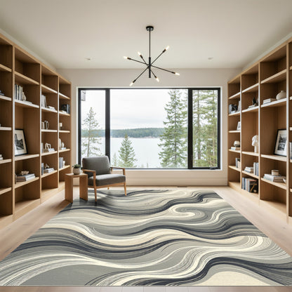 Monochromatic Abstract Flowing Wave Rug