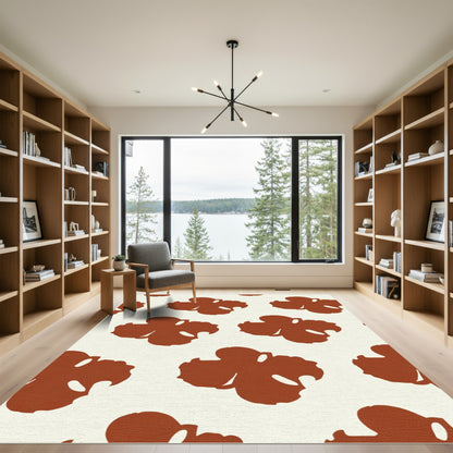 Abstract Brown Clover Pattern Rug