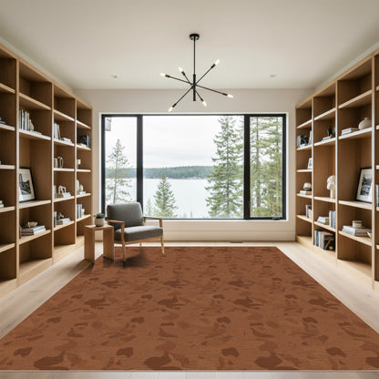 Earthy Brown Camouflage Abstract Clouds Rug