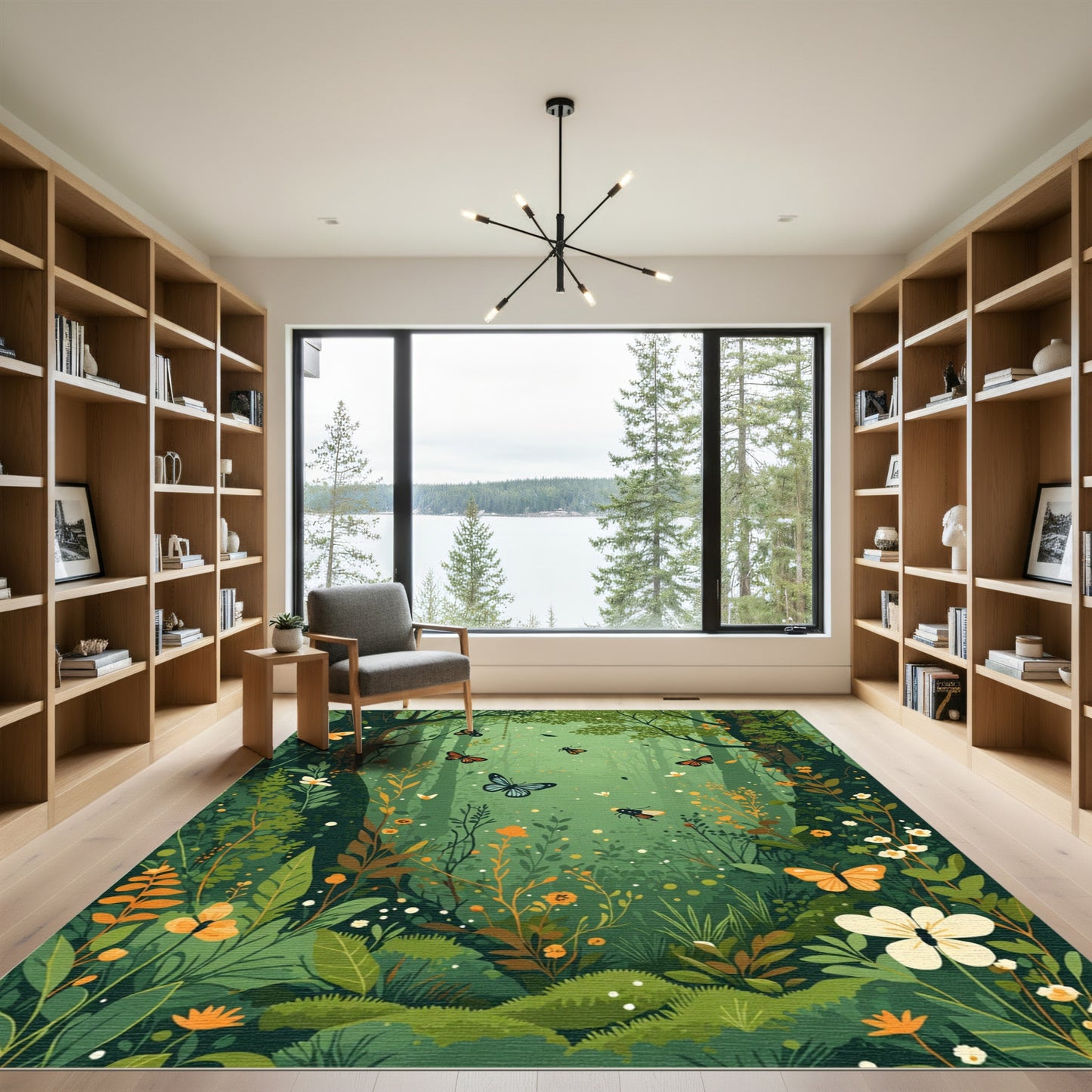 Enchanted Forest Butterflies and Blossom Rug