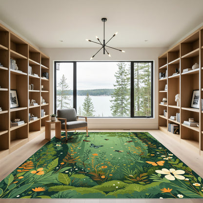Enchanted Forest Butterflies and Blossom Rug