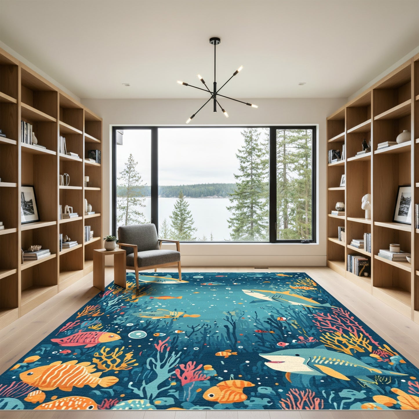 Ocean Reef Sharks And Fish Rug