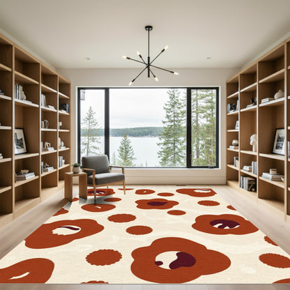 Terracotta Floral Abstract Bloom Rug
