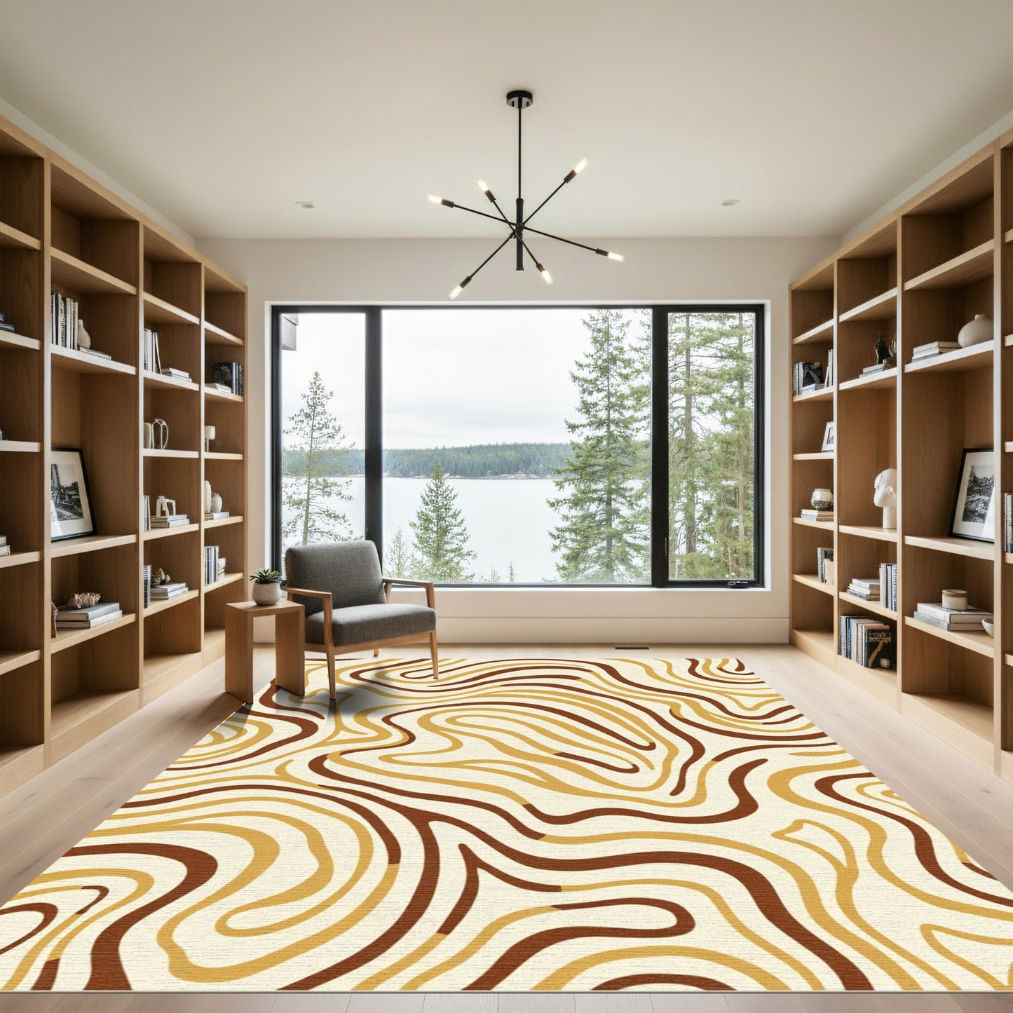 Earthy Tones Organic Swirls Rug