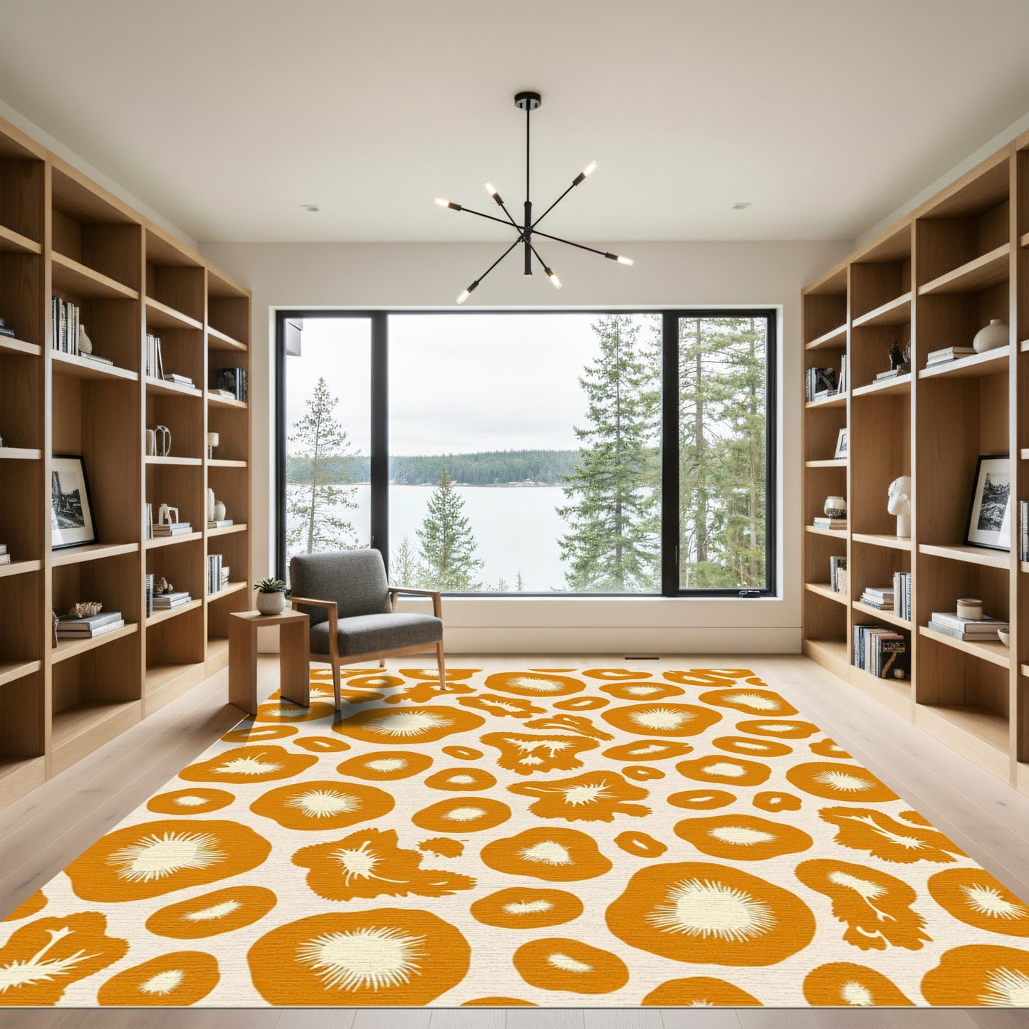 Orange Blossom Radial Burst Rug