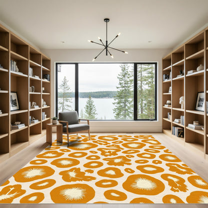 Orange Blossom Radial Burst Rug