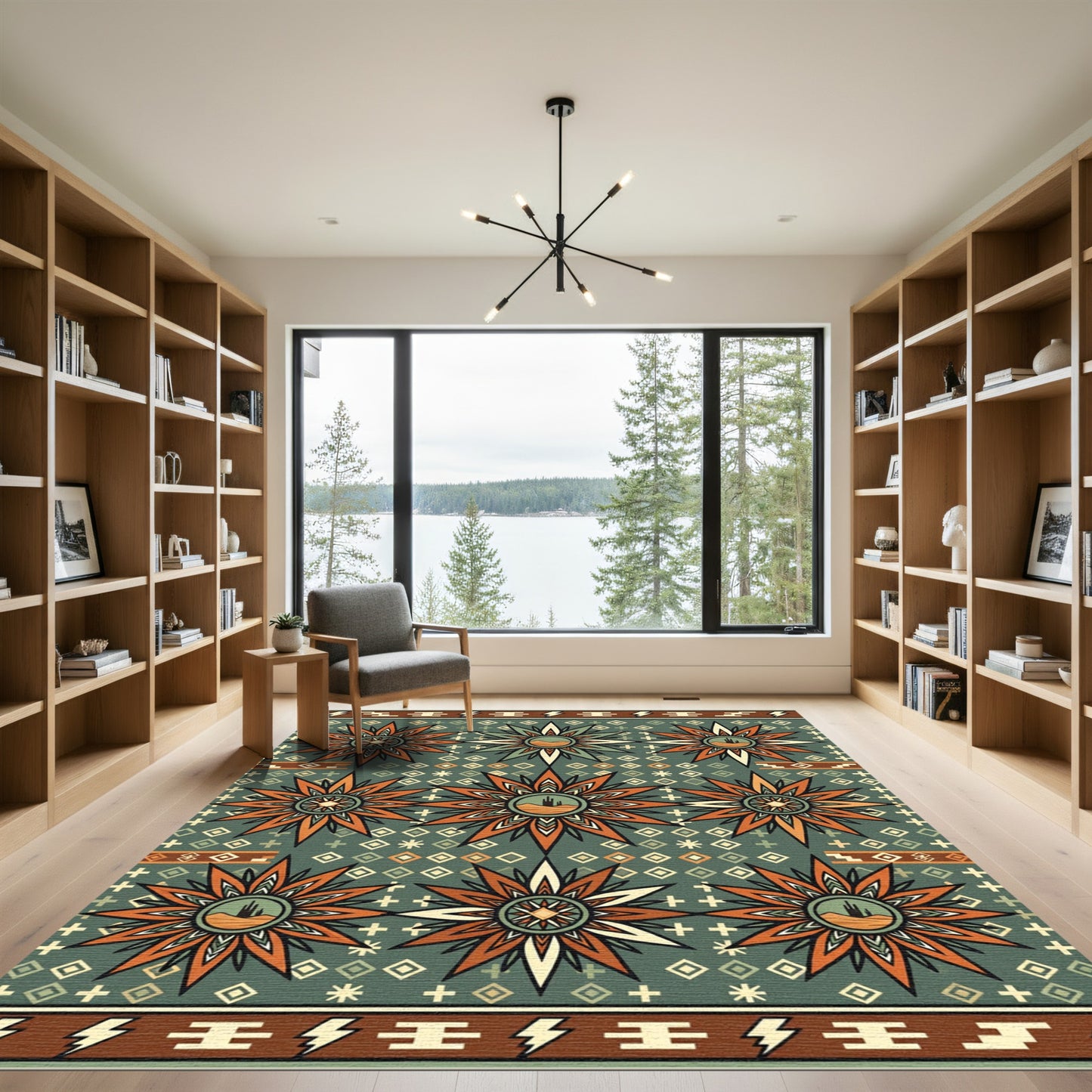 Terracotta Desert Star Southwestern Earthy Rug