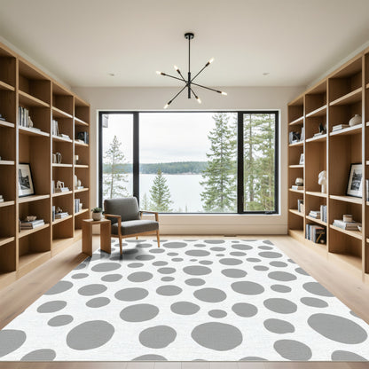 Gray Dots Scatter Art Rug