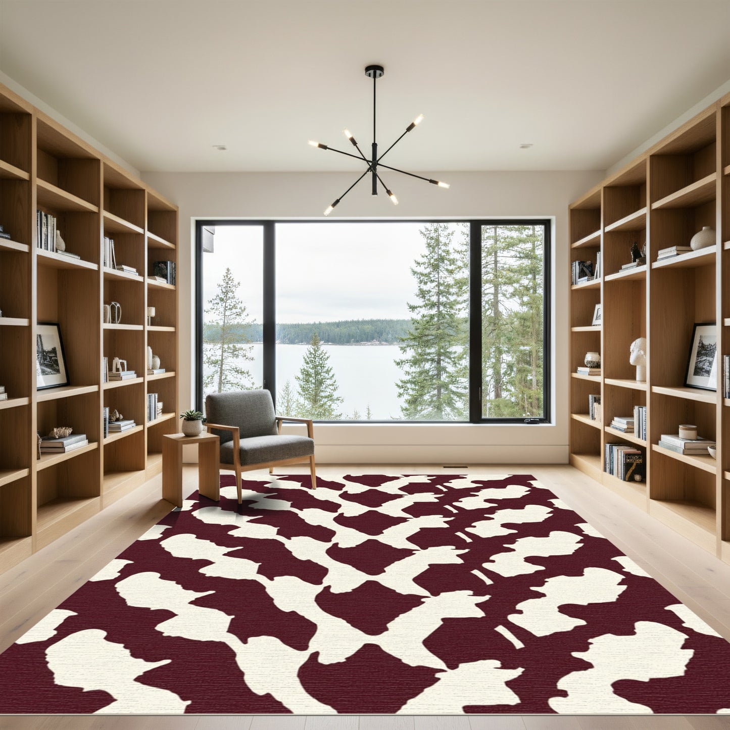 Crimson Cream Organic Flow Rug