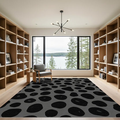 Dark Gray Organic Spots Rug