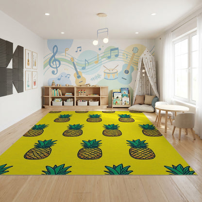 Vibrant Yellow Pineapple Pattern Rug