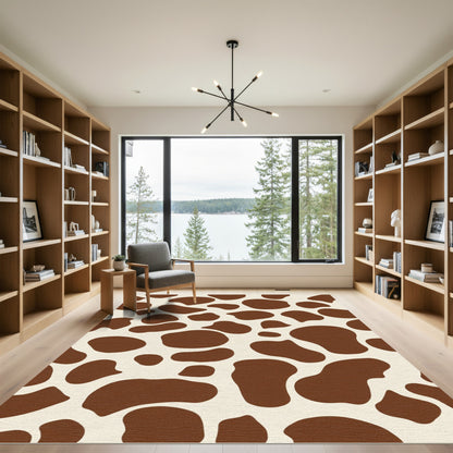 Brown and Cream Spotted Hide Rug