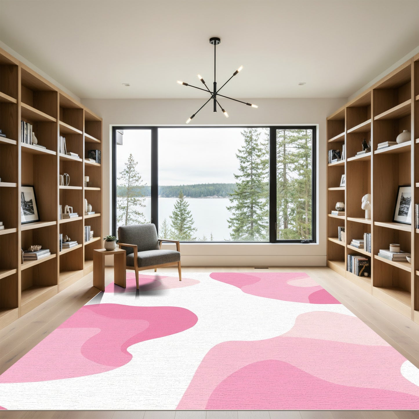 Pink Abstract Blob Gradient Rug