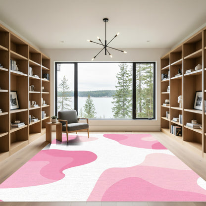 Pink Abstract Blob Gradient Rug