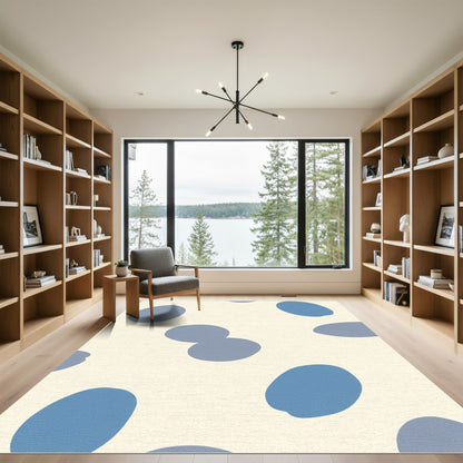 Soft Blue Organic Shapes Rug