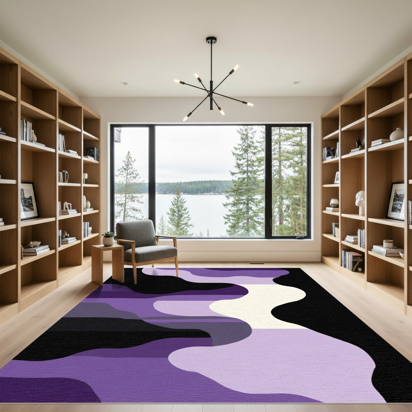 Amethyst Abstract Flowing Layers Rug