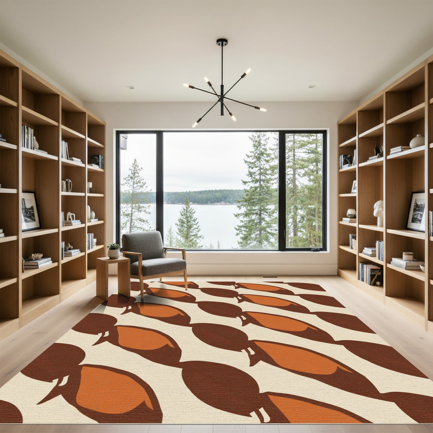 Warm Amber Bean Arrangement Rug