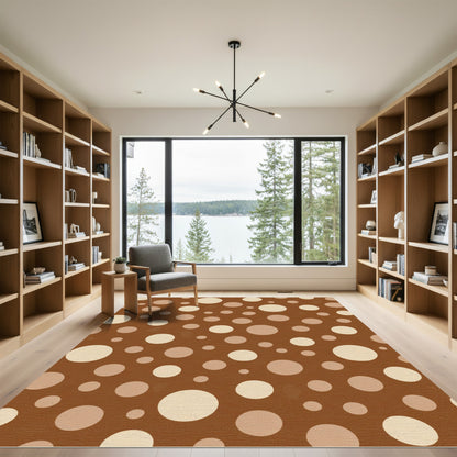 Warm Brown Polka Dot Field Rug