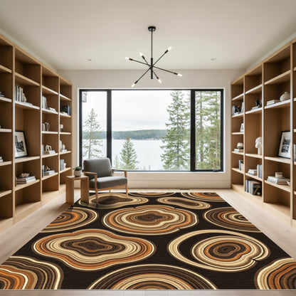 Earthy Aggregate Slice Concentric Rug