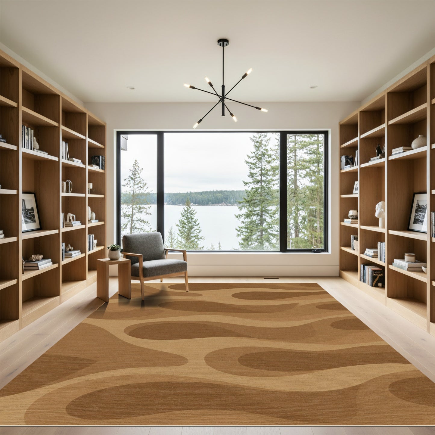 Earthy Tones Organic Wave Flow Rug