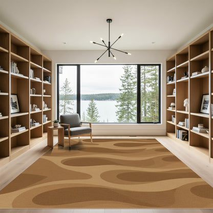 Earthy Tones Organic Wave Flow Rug